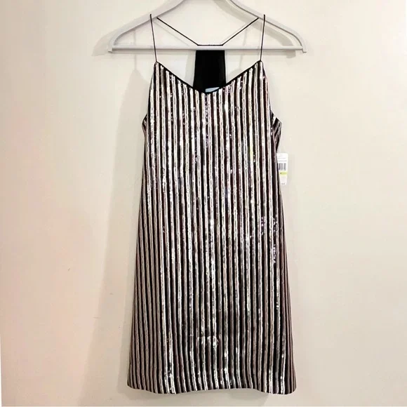 NWT CeCe Sequin Stripe Slip Dress - Picture 2 of 16